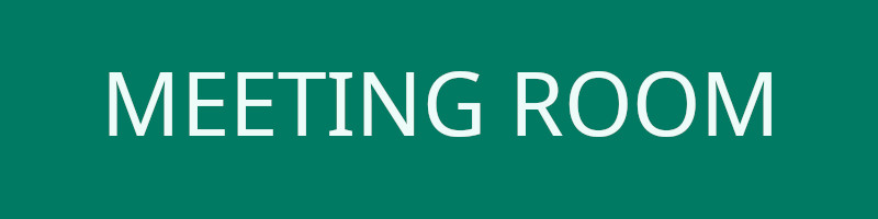 White text on green background reading "Meeting Room"