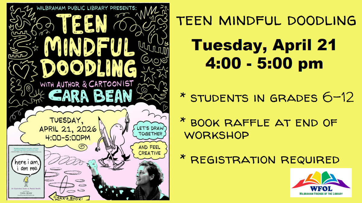 teen mindful doodling program, image of doodling and Cara Bean's book